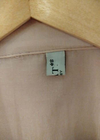 Pembe(açık lila) Dökümlü Keten Kadın Gömlek - Görsel 3