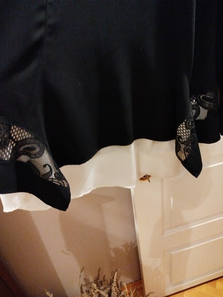 Siyah Drapeli Uzun Kollu Kadın Bluz - Görsel 2