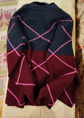 Bordo Lacivert Balıkçı Triko Kadın Kazak - Görsel 6