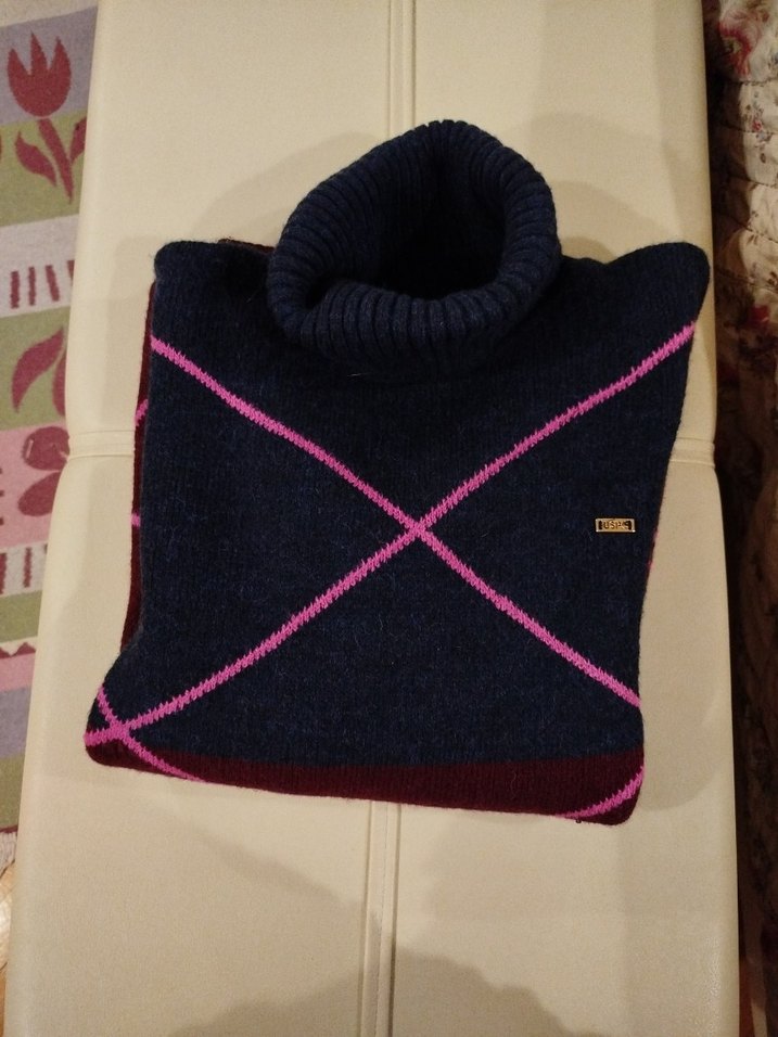 Bordo Lacivert  Balıkçı Triko Kadın Kazak - Görsel 4