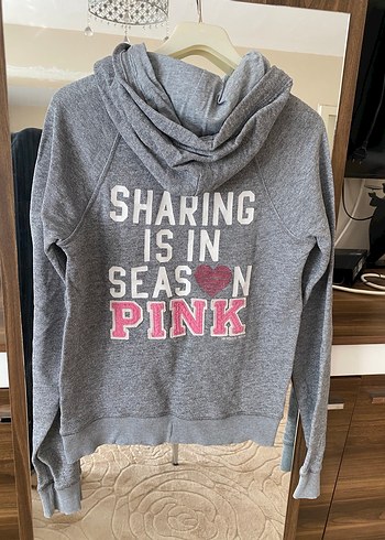 Gri Kapüşonlu Uzun Kollu Kadın Sweatshirt - Görsel 5