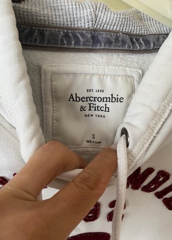 Abercrombie Beyaz Kapüşonlu Sweatshirt - Görsel 3