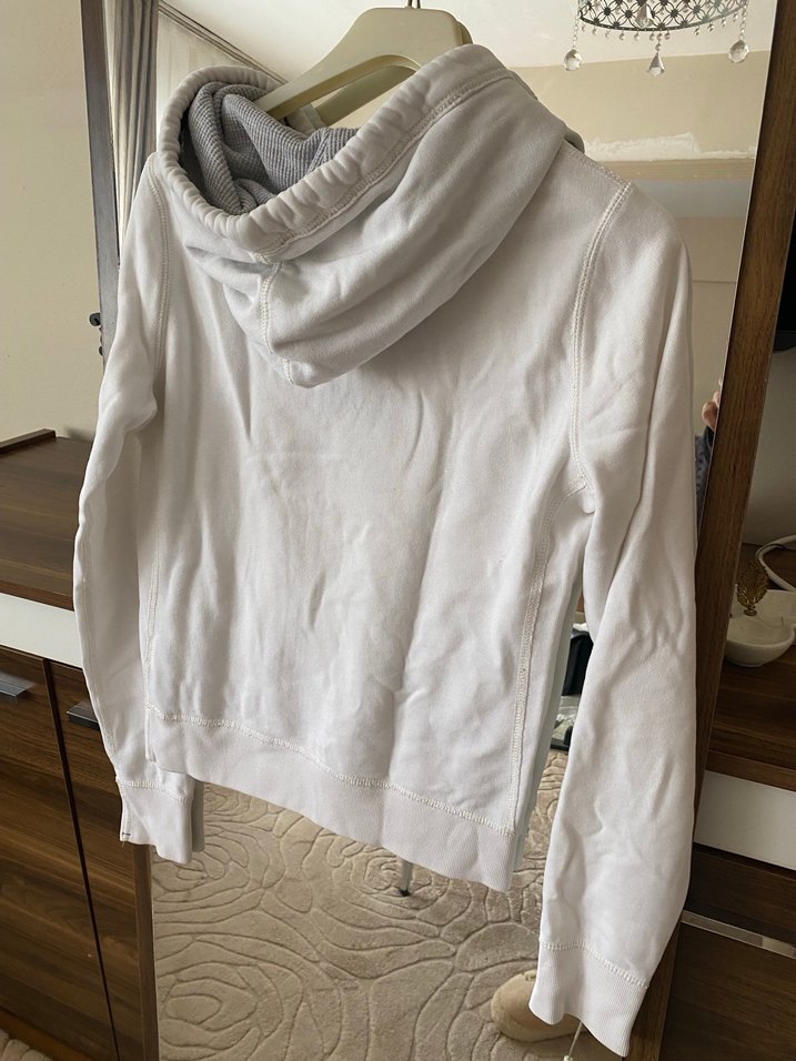 Abercrombie Beyaz Kapüşonlu Sweatshirt - Görsel 4