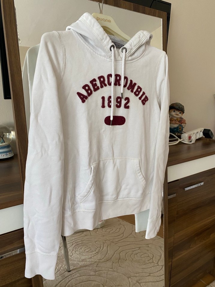 Abercrombie Beyaz Kapüşonlu Sweatshirt - Görsel 2