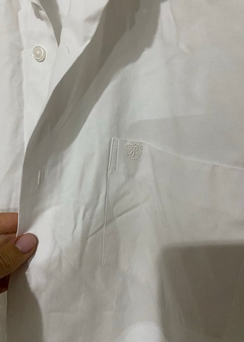 Düğmeli Beyaz Keten Erkek Gömlek - Görsel 2