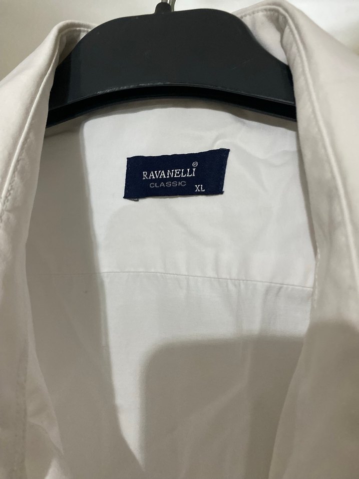 Düğmeli Beyaz Keten Erkek Gömlek - Görsel 4