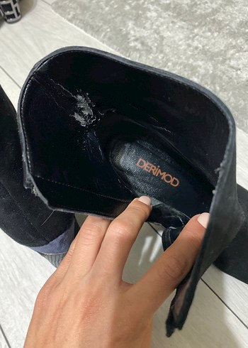 Siyah Süet Kadın Topuklu Bot - Görsel 3