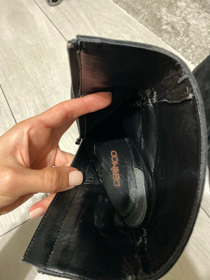 Siyah Süet Kadın Topuklu Bot - Görsel 2