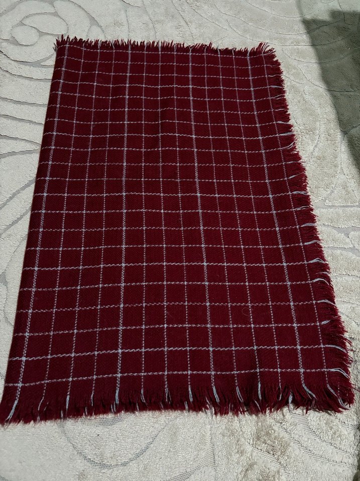 Bordo Örgü Kadın şal - Görsel 2