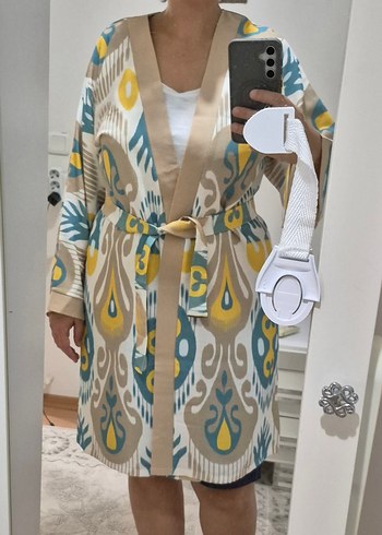 42 Beden çeşitli Renk Uzun Kesim Bohem Desenli Kadın Kimono