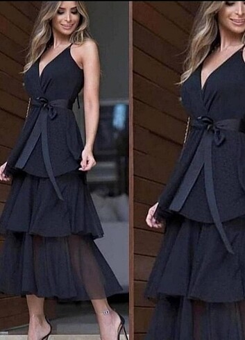 2 adet ürün Siyah elbise,payet bluz xl