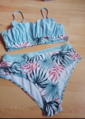 Mavi Renkli Bohem Renkli Bikini Takımı - Görsel 5