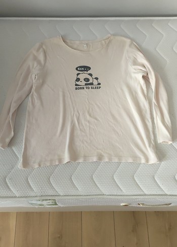 Beyaz Baskılı Uzun Kollu Hamile Tişörtü - Görsel 2