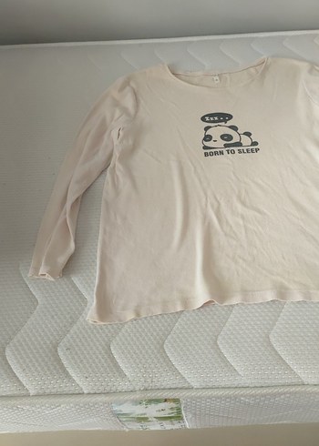 Beyaz Baskılı Uzun Kollu Hamile Tişörtü - Görsel 3