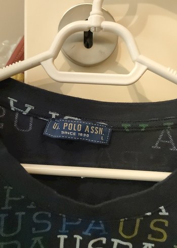 USPA Baskılı Siyah Erkek Polo Tişört - Görsel 3