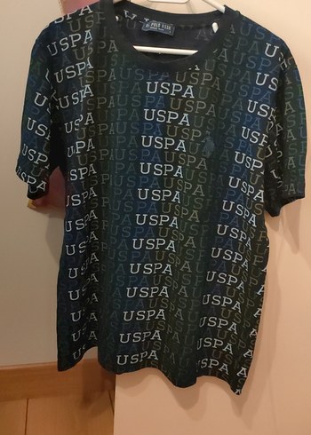 USPA Baskılı Siyah Erkek Polo Tişört - Görsel 2