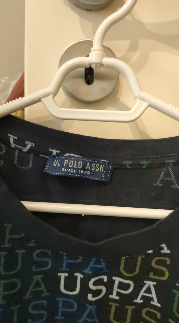 USPA Baskılı Siyah Erkek Polo Tişört - Görsel 3