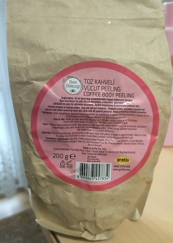 Bee Beauty Toz Kahveli Vücut Peeling 200g - Görsel 3