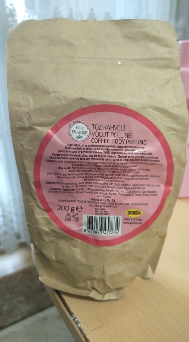 Bee Beauty Toz Kahveli Vücut Peeling 200g - Görsel 3