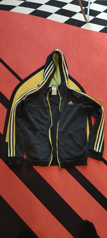 Orjinal adidas marka kapüşonlu erkek çocuk sweatshirt 11 12 yaş