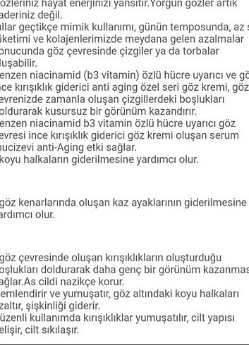 Kadınlar için göz çevresi kırışıklıkları için krem serum - Görsel 6