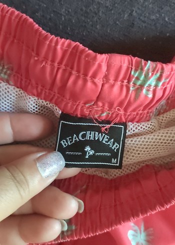 Kırmızı Desenli ve Beyaz Mini Erkek Mayo - Görsel 4