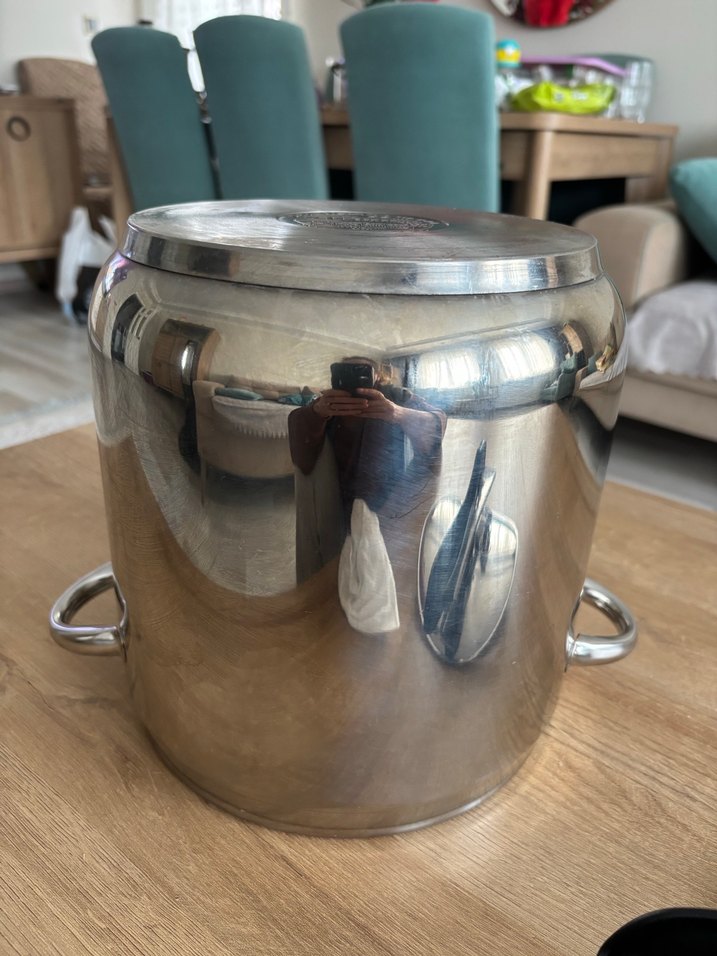 Parlak Gri Düdüklü Tencere alman malı - Görsel 2