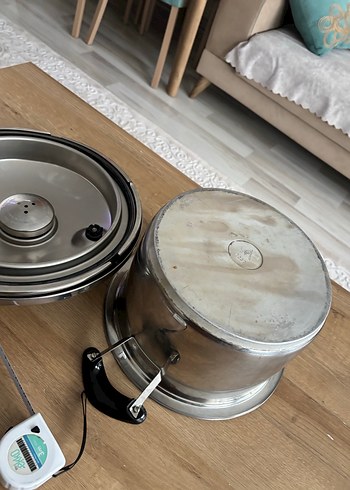 Siyah Kulplu Gri Tencere amc düdüklü tencere 5 litre - Görsel 6