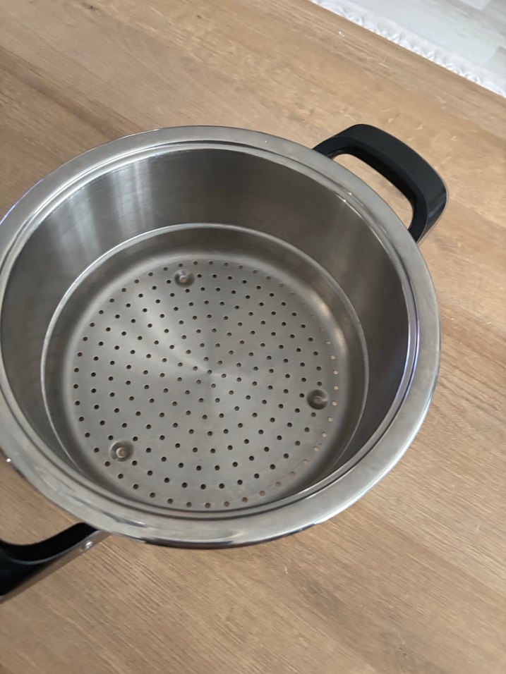 Delikli iç hazneli gri tencere amc süzgeç - Görsel 4