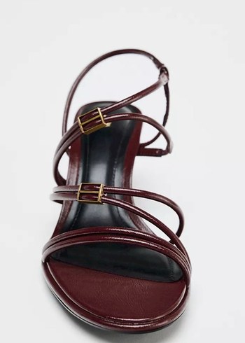 Zara Zara Bordo İnce Topuklu Kadın Sandalet