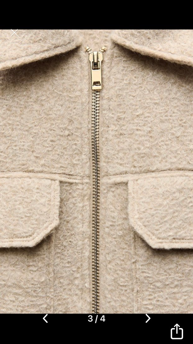 Zara yama cepli bukle ceket - Görsel 4