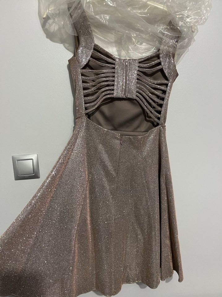 Parlak Sırt Dekolteli Abiye Elbise - Görsel 3