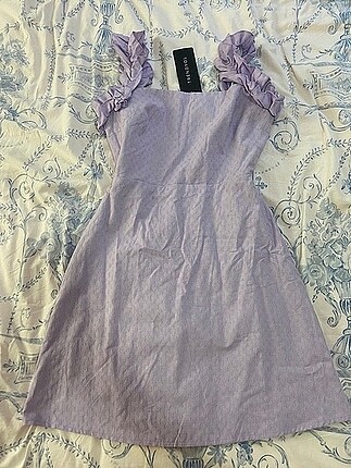 Lila mini elbise