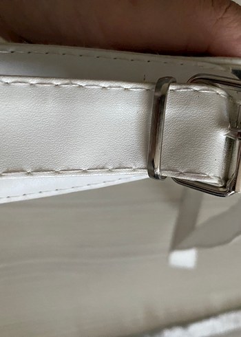 Beyaz Deri Kadın Çanta - Görsel 3