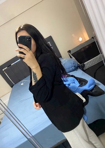 Siyah Denim Kadın Blazer Ceket - Görsel 2