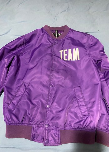 Kadın Mor Parlak Midi Spor Ceket - Görsel 5