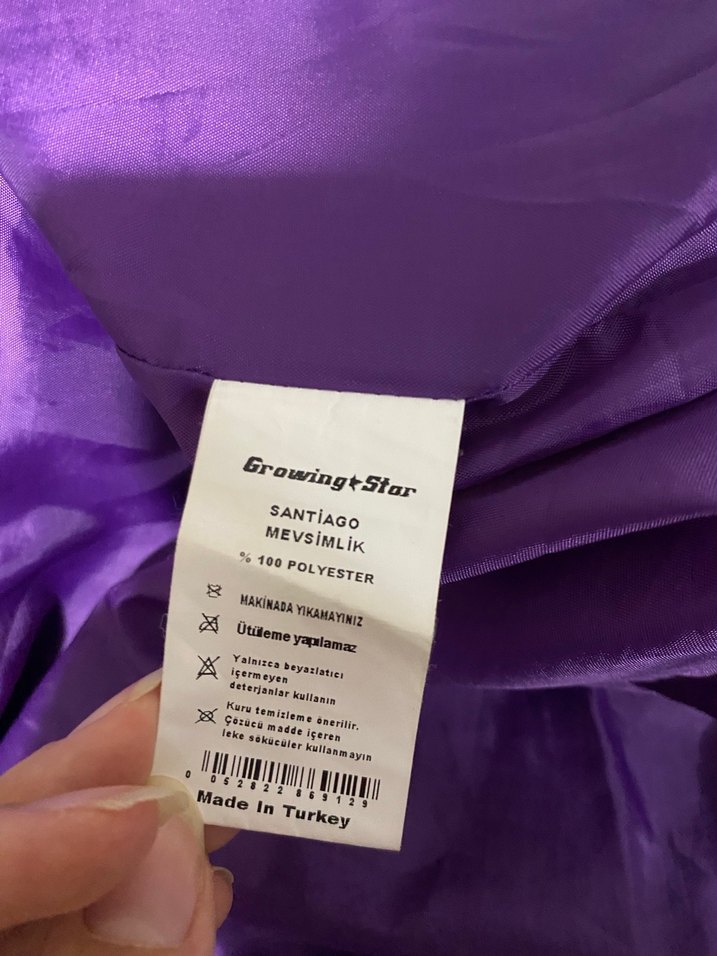Kadın Mor Parlak Midi Spor Ceket - Görsel 4