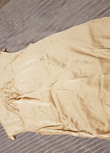 m Beden camel Renk Saten Bluz
