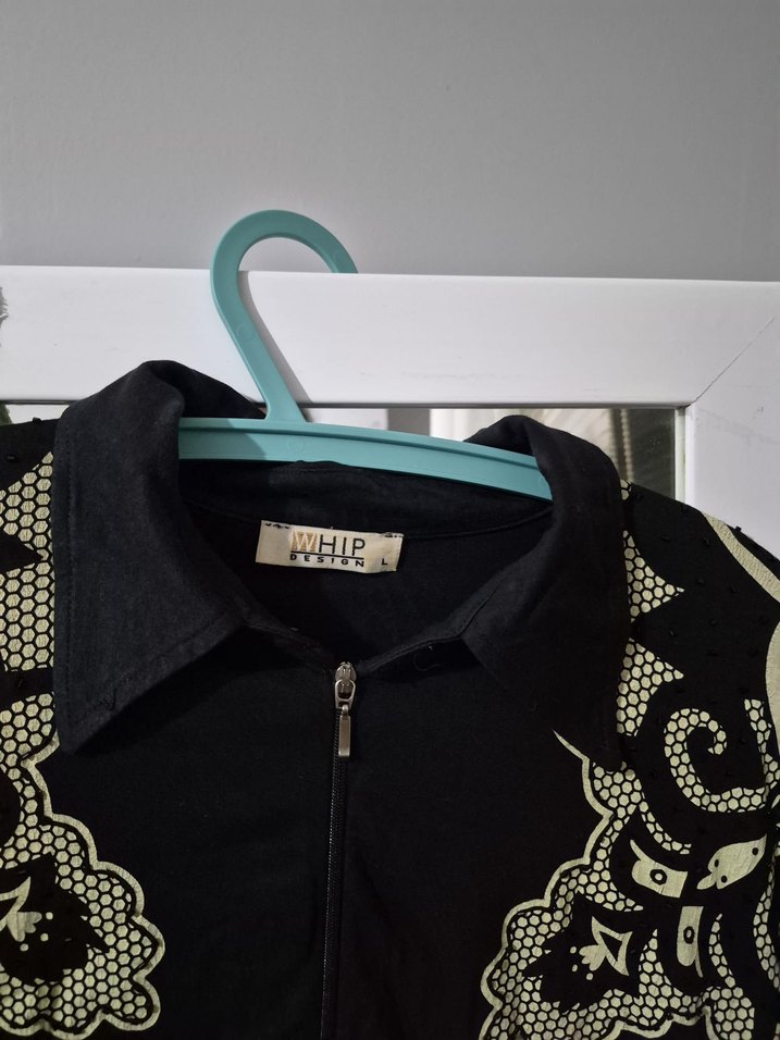 Nakışlı Siyah Kadın Gömlek - Görsel 5