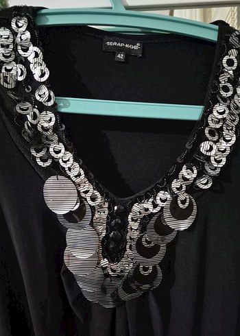 Zincir Detaylı Siyah Hamile Tunik - Görsel 3