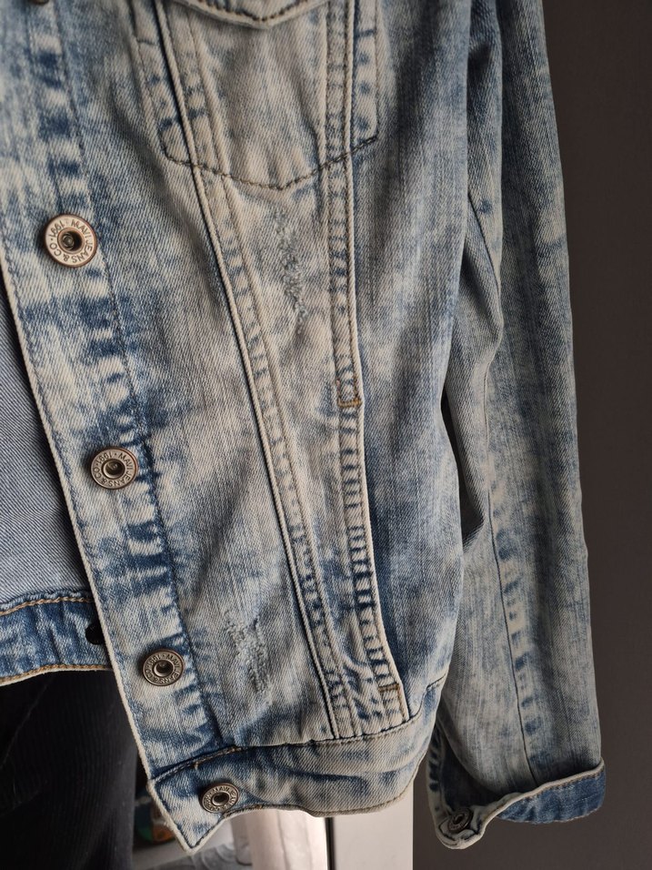 Kadın Mavi Denim Ceket Düğmeli - Görsel 5