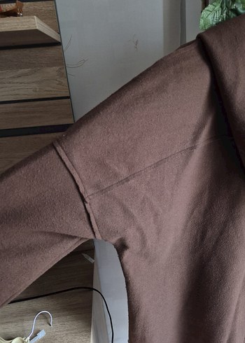 Drapeli Kahverengi Kadın Midi Kaban - Görsel 5