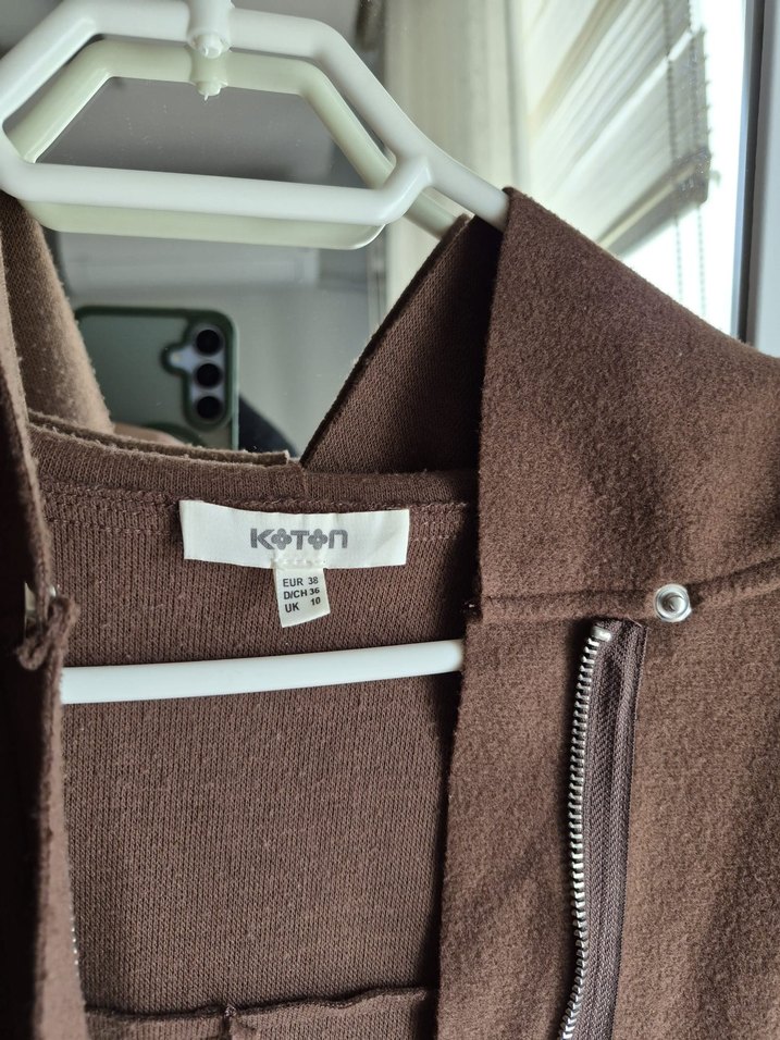 Drapeli Kahverengi Kadın Midi Kaban - Görsel 2