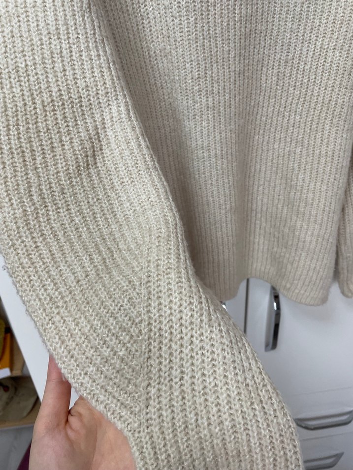 Bej Kadın Örgü Kazak - Görsel 2