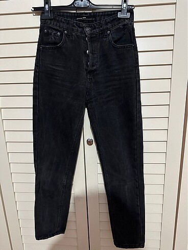 Stradivarius mom jean füme renk