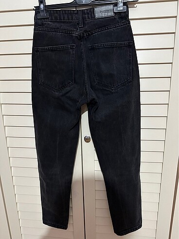 xs Beden Stradivarius mom jean füme renk