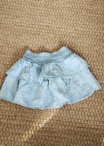LC Waikiki Kız Çocuk Açık Mavi Fırfırlı Denim Etek