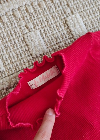 Kız Çocuk Kırmızı Uzun Kollu Fırfırlı Elbise - Görsel 2