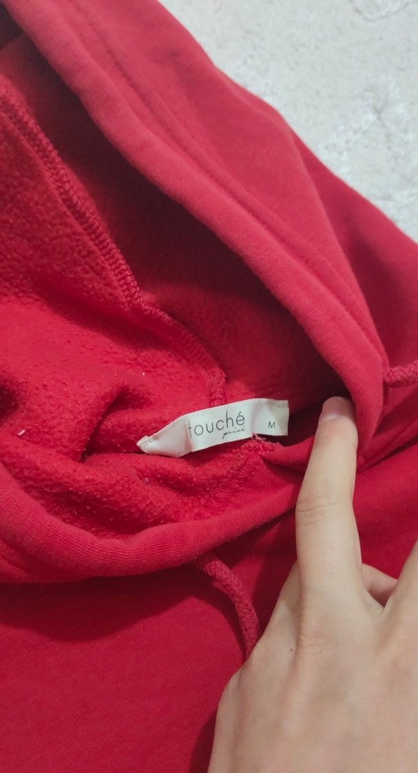 TOUCHE Kırmızı Kapüşonlu Sweatshirt - Görsel 3