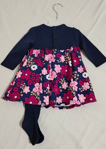 Çiçek Desenli Uzun Kollu Kız Elbisesi - Görsel 2